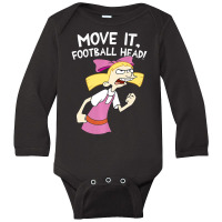 Hey Arnold Helga Move It Football Head Long Sleeve Baby Bodysuit | Artistshot