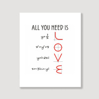 All You Need Is Love Equations Portrait Canvas Print | Artistshot