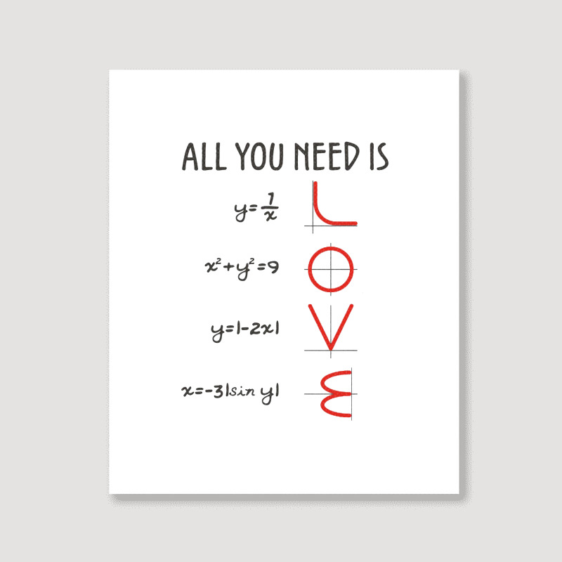 All You Need Is Love Equations Portrait Canvas Print | Artistshot