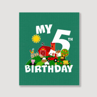 5 Year Old Farm My 5th Birthday Portrait Canvas Print | Artistshot