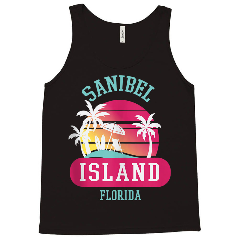 Retrol Cool Sanibel Island Florida Sunny Palm Tree Novelty Tank Top Tank Top by cm-arts | Artistshot