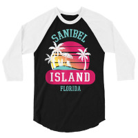 Retrol Cool Sanibel Island Florida Sunny Palm Tree Novelty Tank Top 3/4 Sleeve Shirt | Artistshot