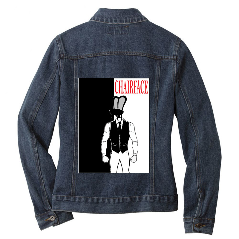 The Tick Chairface Scarface Gift Ladies Denim Jacket by KaylahConley | Artistshot