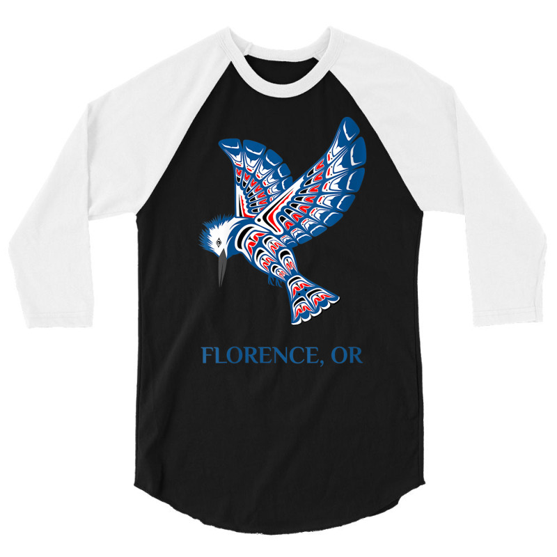 Womens Florence Oregon Native American Indian Kingfisher Bird V Neck T 3/4 Sleeve Shirt by cm-arts | Artistshot