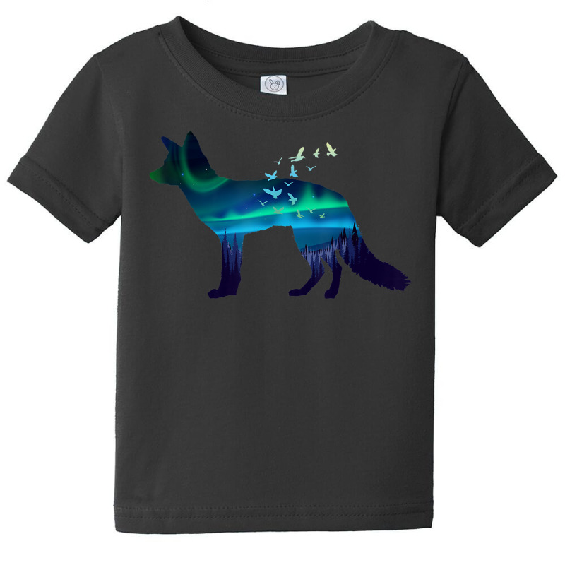 Fox Northern Light Wildlife Nature Design Baby Tee by Fashzilla | Artistshot