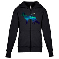 Fox Northern Light Wildlife Nature Design Youth Zipper Hoodie | Artistshot