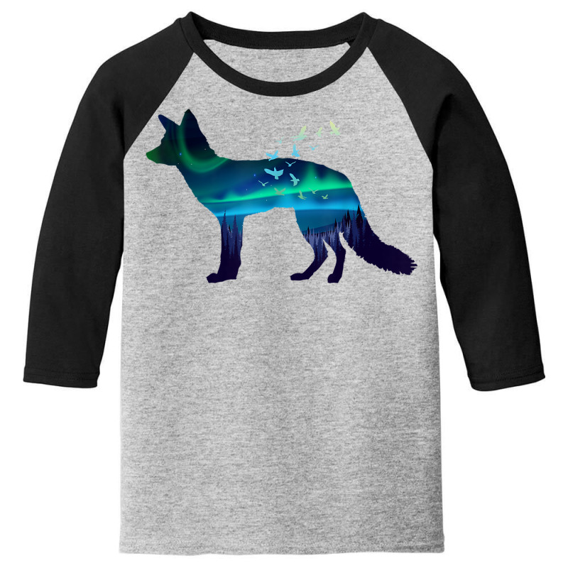 Fox Northern Light Wildlife Nature Design Youth 3/4 Sleeve by Fashzilla | Artistshot