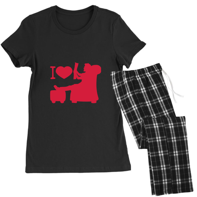 Heart I Love Love Newspaper Reading News Living Room Furniture Tv Look Women's Pajamas Set by IrvetteDove | Artistshot