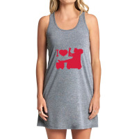 Heart I Love Love Newspaper Reading News Living Room Furniture Tv Look Tank Dress | Artistshot