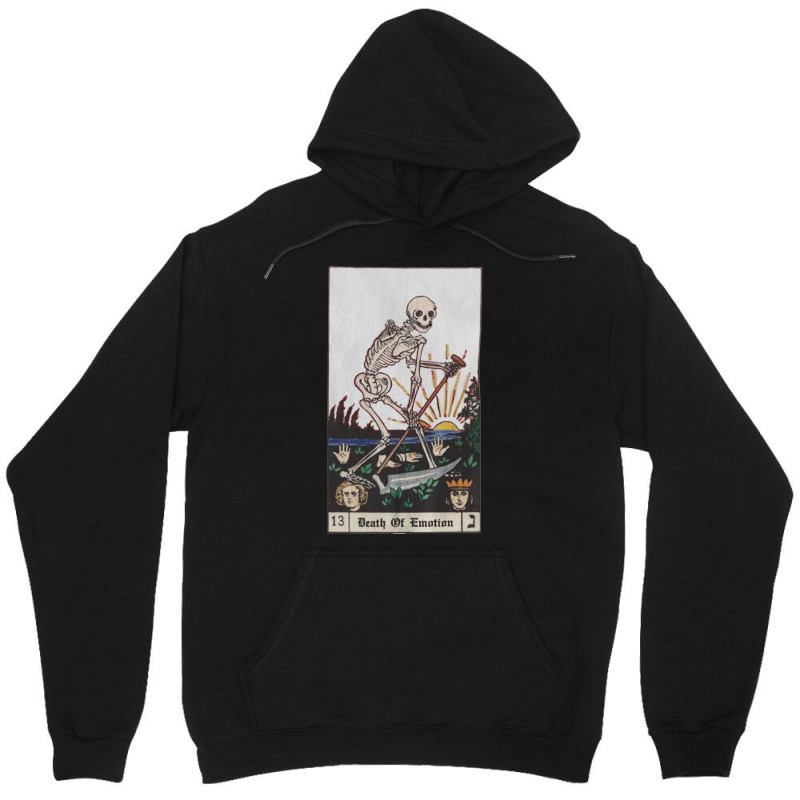 Death Skeleton Tarot Card, Aesthetic, Death Of Emotion, Death Skeleton Unisex Hoodie | Artistshot