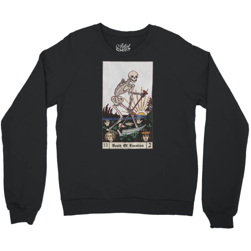 Death Skeleton Tarot Card, Aesthetic, Death Of Emotion, Death Skeleton Crewneck Sweatshirt | Artistshot