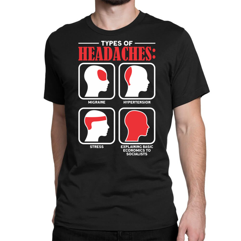 Types Of Headaches Explaining Basic Economics Pro Capitalism Sweatshir Classic T-shirt by cm-arts | Artistshot