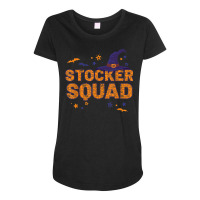 Stocker Squad Witch Halloween Matching Stacker Maternity Scoop Neck T-shirt | Artistshot