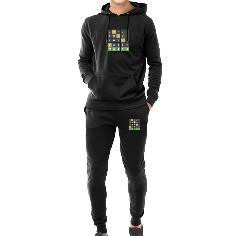 Crazy About These Daily Words (wordle Game) Hoodie & Jogger Set | Artistshot