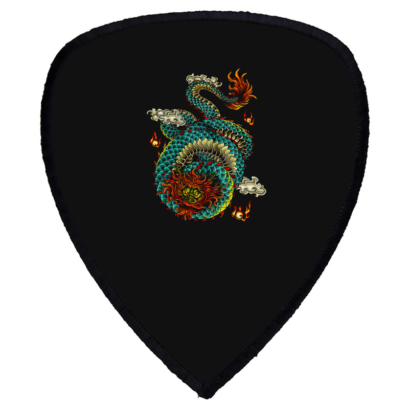 Chinese Dragon, Oriental Vintage, Symbolic, East Asian Culture, Japane Shield S Patch | Artistshot