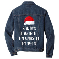 Santas Favorite Tin Whistle Player Christmas Funny Gift Men Denim Jacket | Artistshot