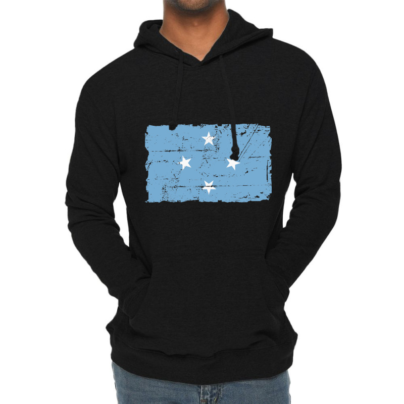 Flag Of Micronesia - Vintage Look - Banner Lightweight Hoodie by cm-arts | Artistshot