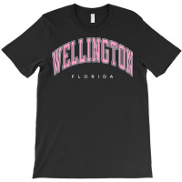 Wellington Florida Fl Varsity Style Pink Text T-shirt | Artistshot