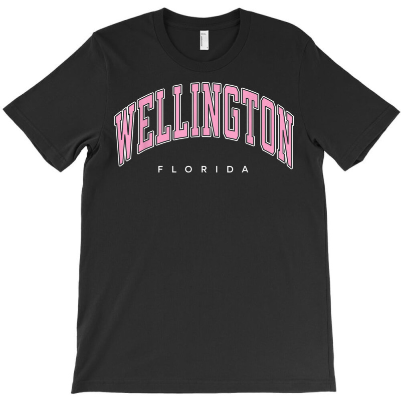 Wellington Florida Fl Varsity Style Pink Text T-shirt | Artistshot