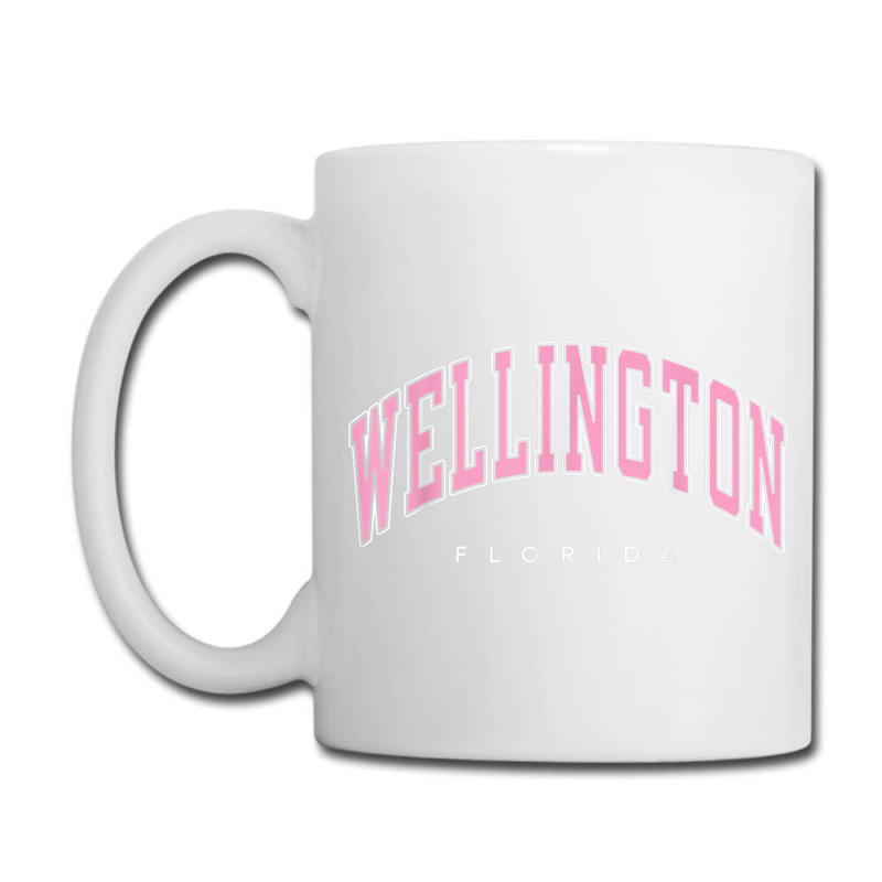 Wellington Florida Fl Varsity Style Pink Text Coffee Mug | Artistshot