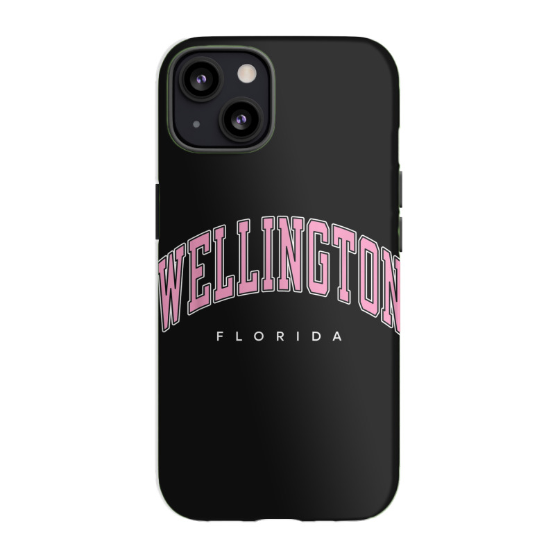 Wellington Florida Fl Varsity Style Pink Text Iphone 13 Case | Artistshot