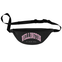 Wellington Florida Fl Varsity Style Pink Text Fanny Pack | Artistshot