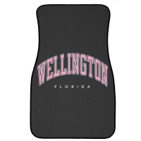 Wellington Florida Fl Varsity Style Pink Text Front Car Mat | Artistshot