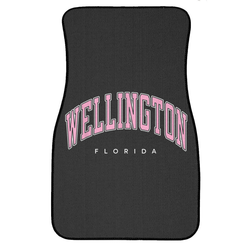 Wellington Florida Fl Varsity Style Pink Text Front Car Mat | Artistshot