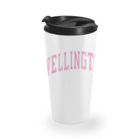 Wellington Florida Fl Varsity Style Pink Text Travel Mug | Artistshot