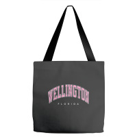 Wellington Florida Fl Varsity Style Pink Text Tote Bags | Artistshot