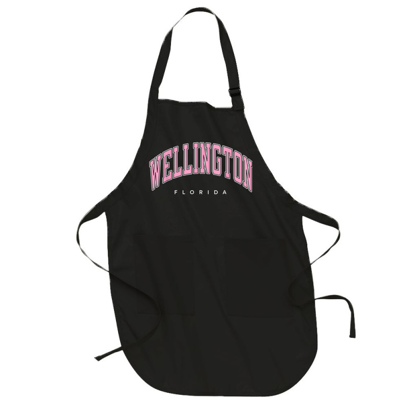 Wellington Florida Fl Varsity Style Pink Text Full-length Apron | Artistshot