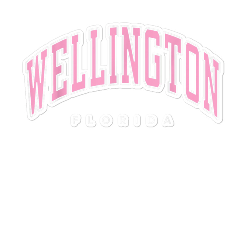 Wellington Florida Fl Varsity Style Pink Text Sticker | Artistshot