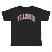 Wellington Florida Fl Varsity Style Pink Text Toddler T-shirt | Artistshot