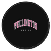 Wellington Florida Fl Varsity Style Pink Text Round Patch | Artistshot