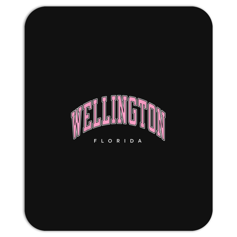 Wellington Florida Fl Varsity Style Pink Text Mousepad | Artistshot