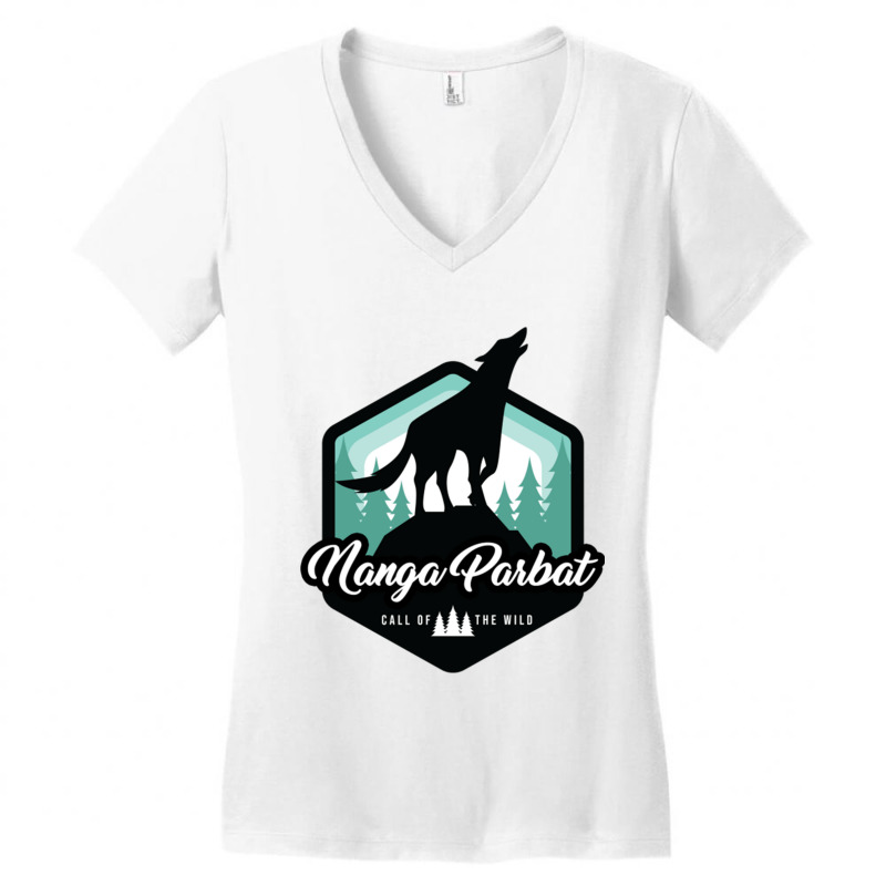 Nanga Parbat Call Of The Wild Women's V-Neck T-Shirt by cm-arts | Artistshot