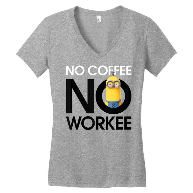 No Coffee No Workee Portrait Women's V-Neck T-Shirt by BuiDoc | Artistshot