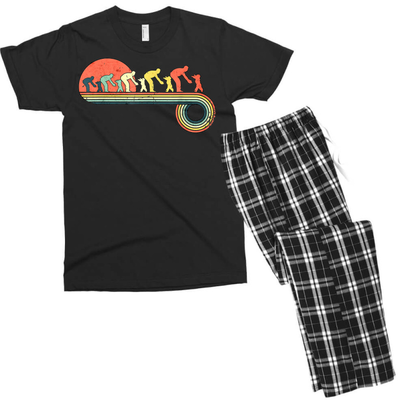 Fathers Day Playing With Toddler Retro Vintage Sunset Men's T-shirt Pajama Set | Artistshot