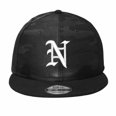 Old English Style Initial Letter N Embroidered Hat Camo Snapback Designed By Madhatter