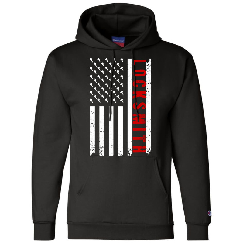 Cool Locksmith Art For Men Women American Flag Lock Picker Pullover Ho Champion Hoodie by cm-arts | Artistshot