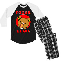 C:\users\dell\desktop\l2\chung 7\rilakkuma Relaxed Bear Pizza Time.png Men's 3/4 Sleeve Pajama Set | Artistshot