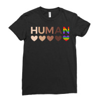 All Inclusive Hearts For Blm Racial Justice & Human Equality Sweatshir Ladies Fitted T-shirt | Artistshot