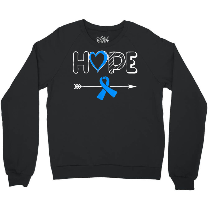 Hope Diabetes Type 1 Ribbon Type 2 Diabetes Awareness Crewneck Sweatshirt by Sombre | Artistshot