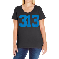 Detroit 313 Area Code   Grit   Sports Fan   Detroiter Fan T Shirt Ladies Curvy T-shirt | Artistshot