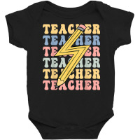 Cute Retro Teacher Teaching Pencil School Lightning Bolt T Shirt Baby Bodysuit | Artistshot