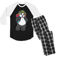 C:\users\dell\desktop\l2\chung 7\panda Types Panda As Hiker With Backp Men's 3/4 Sleeve Pajama Set | Artistshot