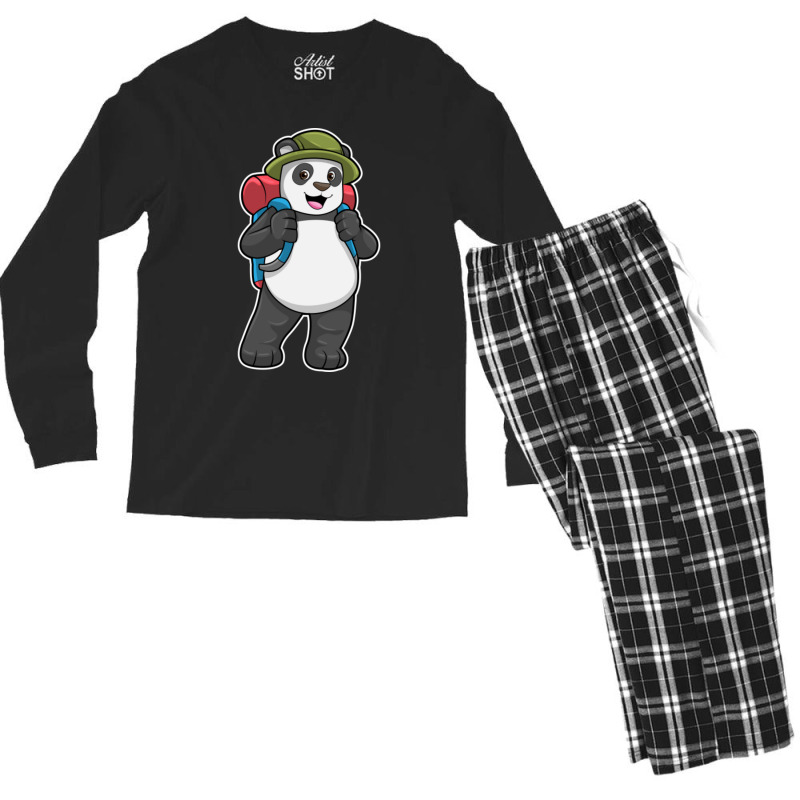 C:\users\dell\desktop\l2\chung 7\panda Types Panda As Hiker With Backp Men's Long Sleeve Pajama Set | Artistshot