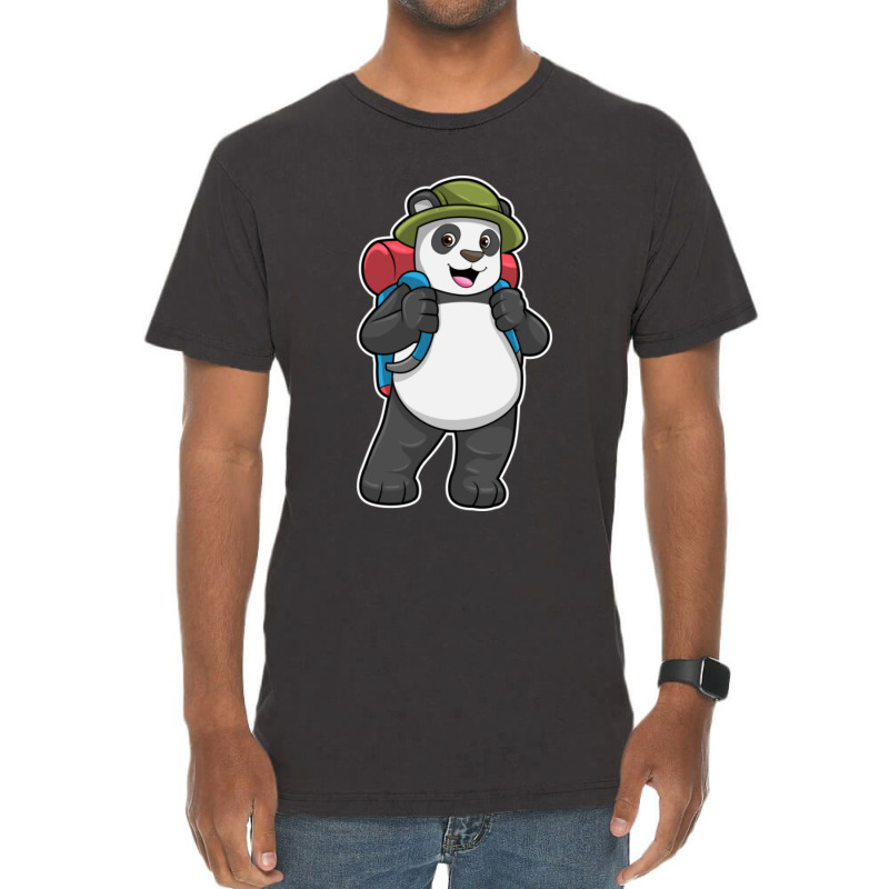 C:\users\dell\desktop\l2\chung 7\panda Types Panda As Hiker With Backp Vintage T-shirt | Artistshot