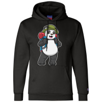 C:\users\dell\desktop\l2\chung 7\panda Types Panda As Hiker With Backp Champion Hoodie | Artistshot