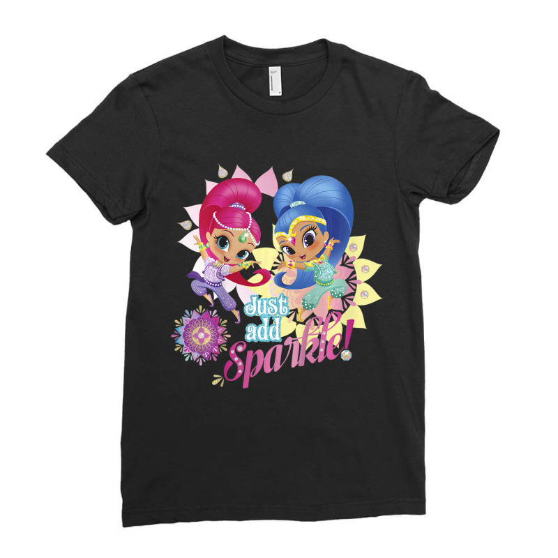 Kids Shimmer And Shine Just Add Sparkle Dancing Portrait Ladies Fitted T-shirt | Artistshot